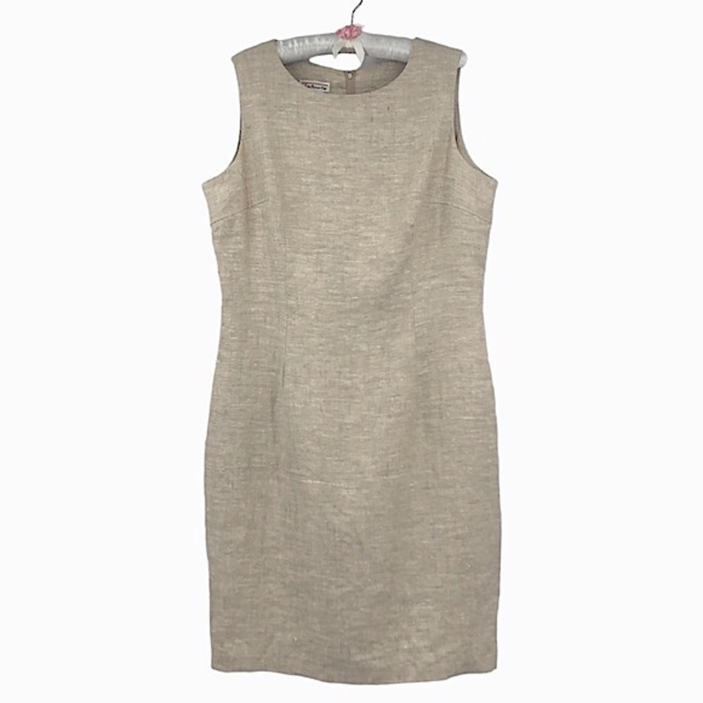 Talbots Linen Khaki Beige Dress(read description about sizing)